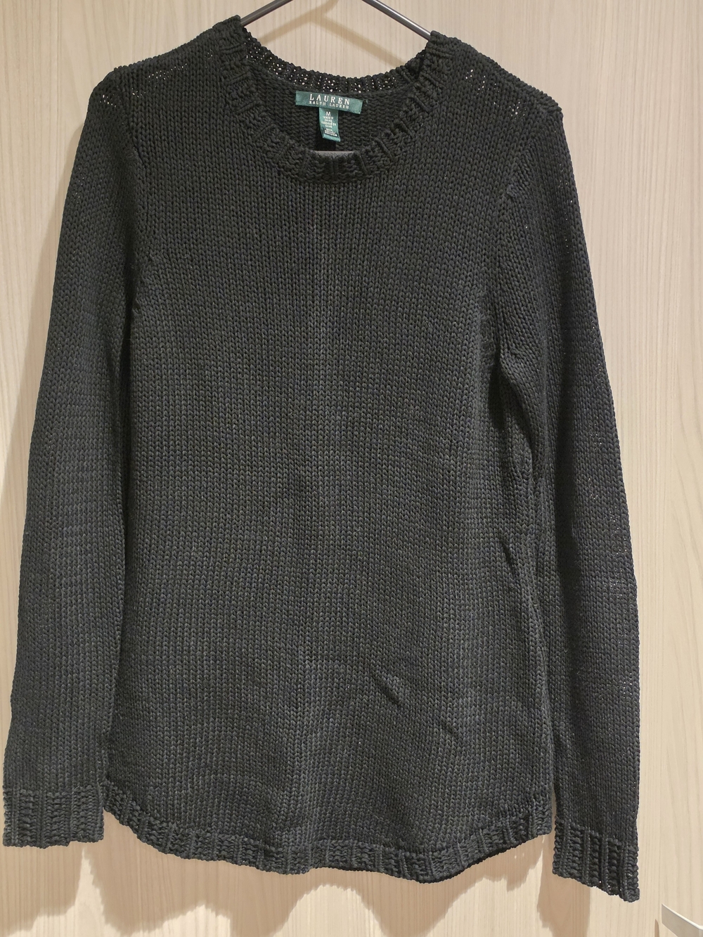 Ralph Lauren Women's Black Crewneck Knit Sweater